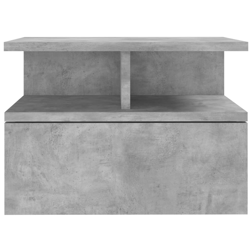 Table de chevet flottante Gris béton Bois d'ingénierie - XIOS