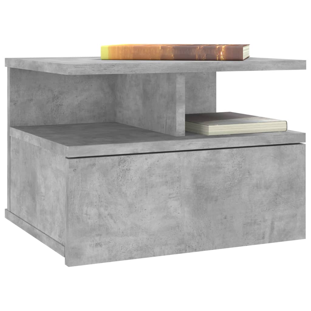 Tables de chevet flottantes 2 pcs Gris béton Bois d'ingénierie - XIOS