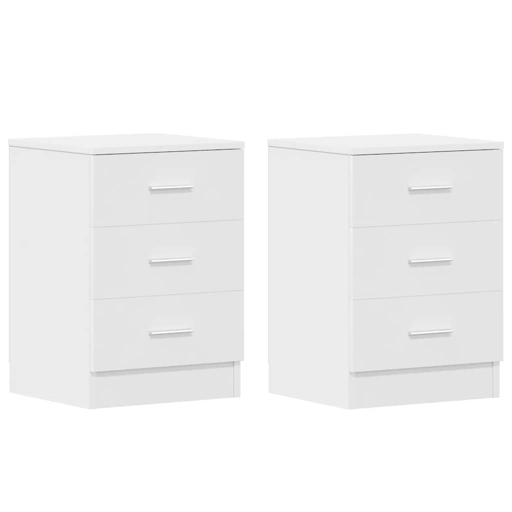Tables de chevet 2 pcs Blanc 38x35x56 cm Bois d'ingénierie - XIOS