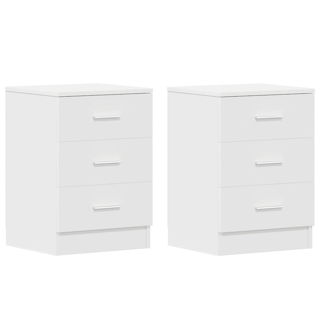 Tables de chevet 2 pcs Blanc 38x35x56 cm Bois d'ingénierie - XIOS