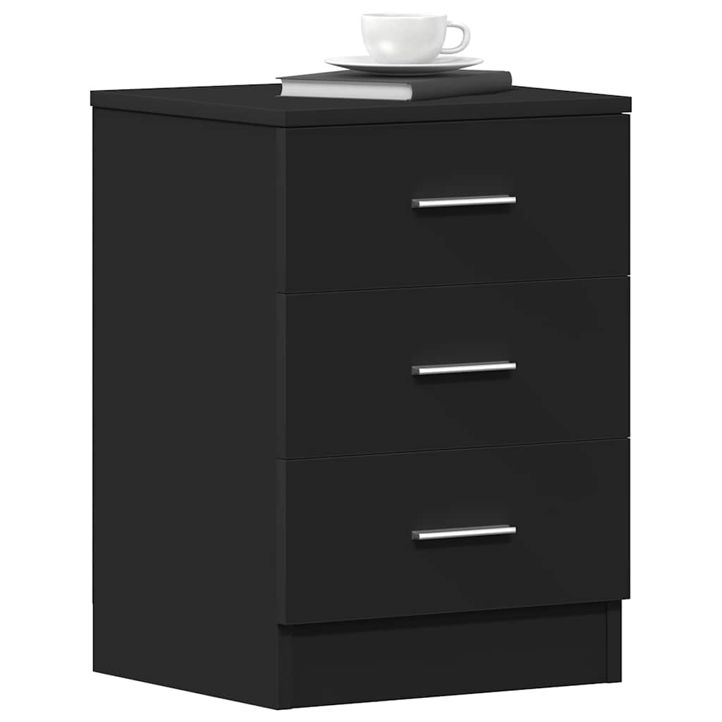 Tables de chevet 2 pcs Noir 38x35x56 cm Bois d'ingénierie - XIOS
