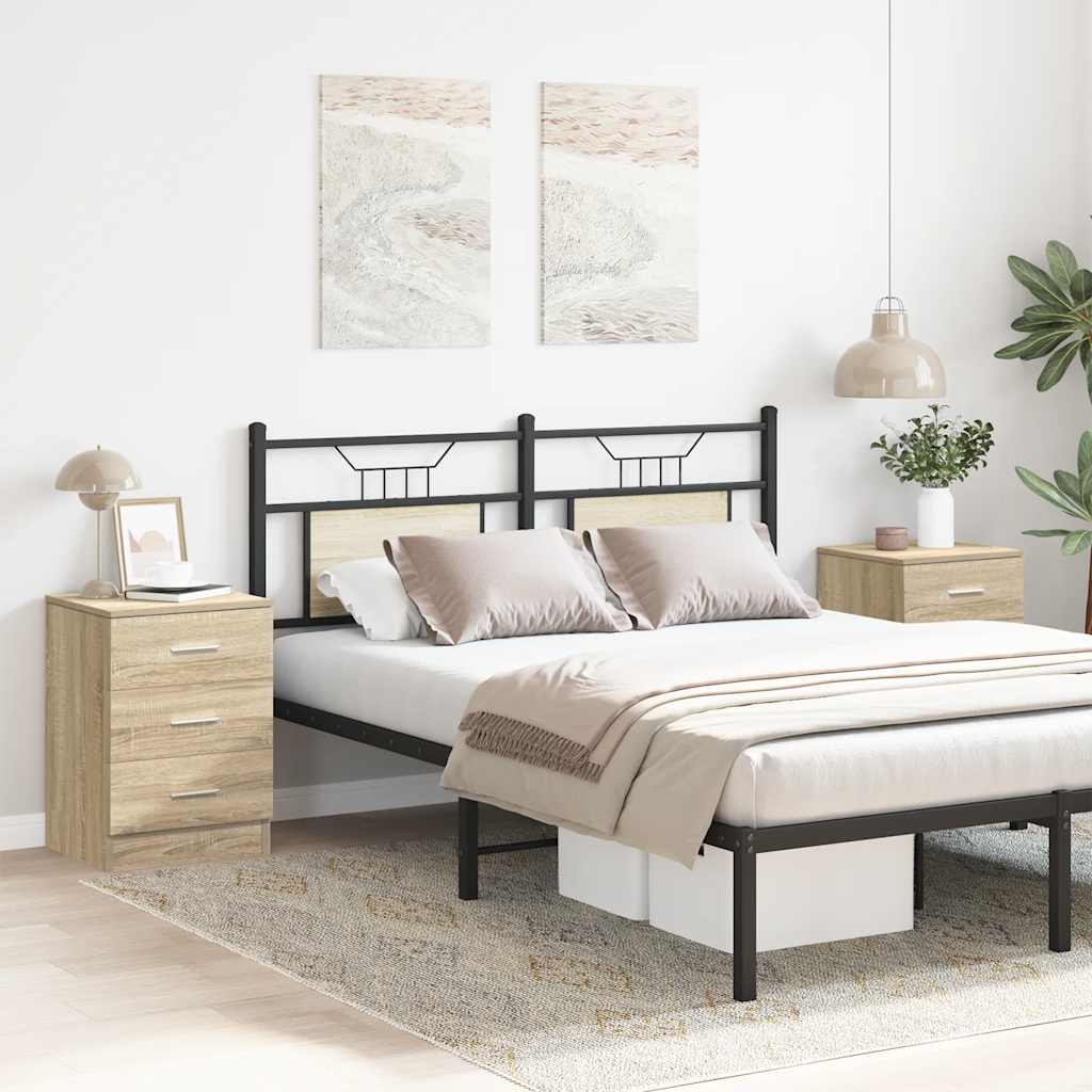 Tables de chevet 2pcs chêne sonoma 38x35x56cm bois d'ingénierie - XIOS