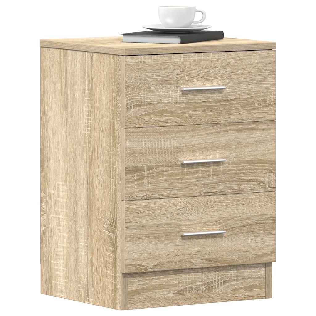 Tables de chevet 2pcs chêne sonoma 38x35x56cm bois d'ingénierie - XIOS