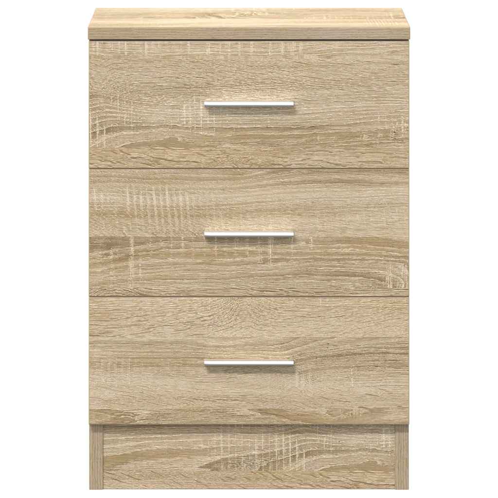 Tables de chevet 2pcs chêne sonoma 38x35x56cm bois d'ingénierie - XIOS
