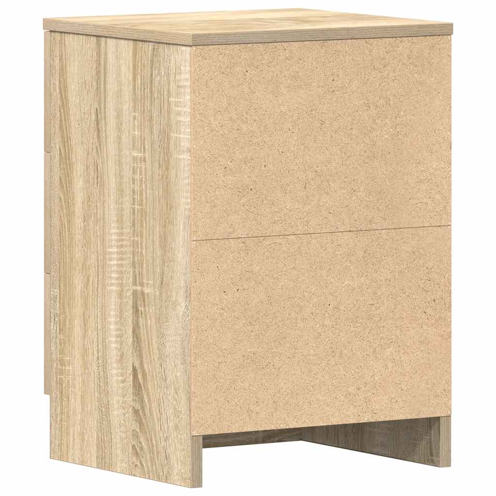 Tables de chevet 2pcs chêne sonoma 38x35x56cm bois d'ingénierie - XIOS