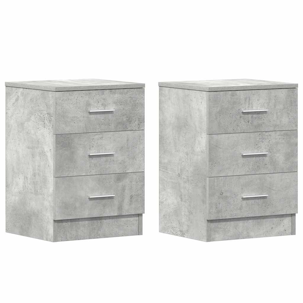 Tables de chevet 2 pcs Gris béton 38x35x56 cm Bois d'ingénierie - XIOS