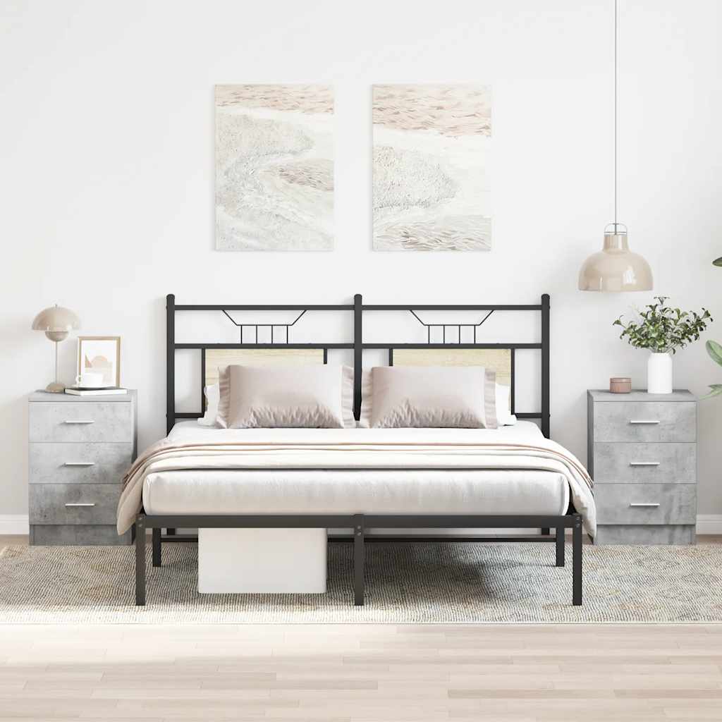 Tables de chevet 2 pcs Gris béton 38x35x56 cm Bois d'ingénierie - XIOS