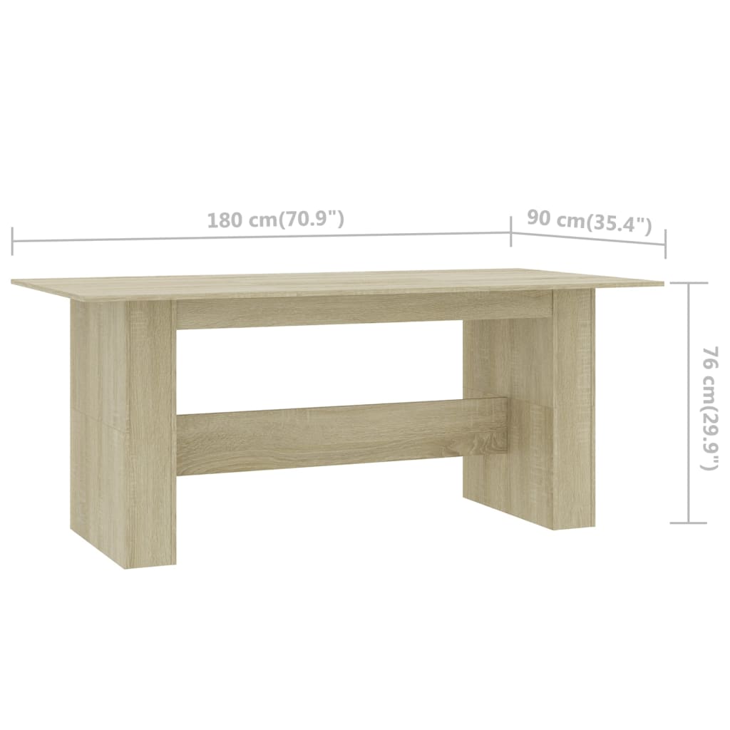 Table à manger Chêne sonoma 180x90x76 cm Bois d’ingénierie - XIOS