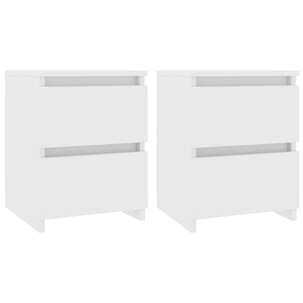 Tables de chevet 2 pcs Blanc 30x30x40 cm Bois d'ingénierie - XIOS