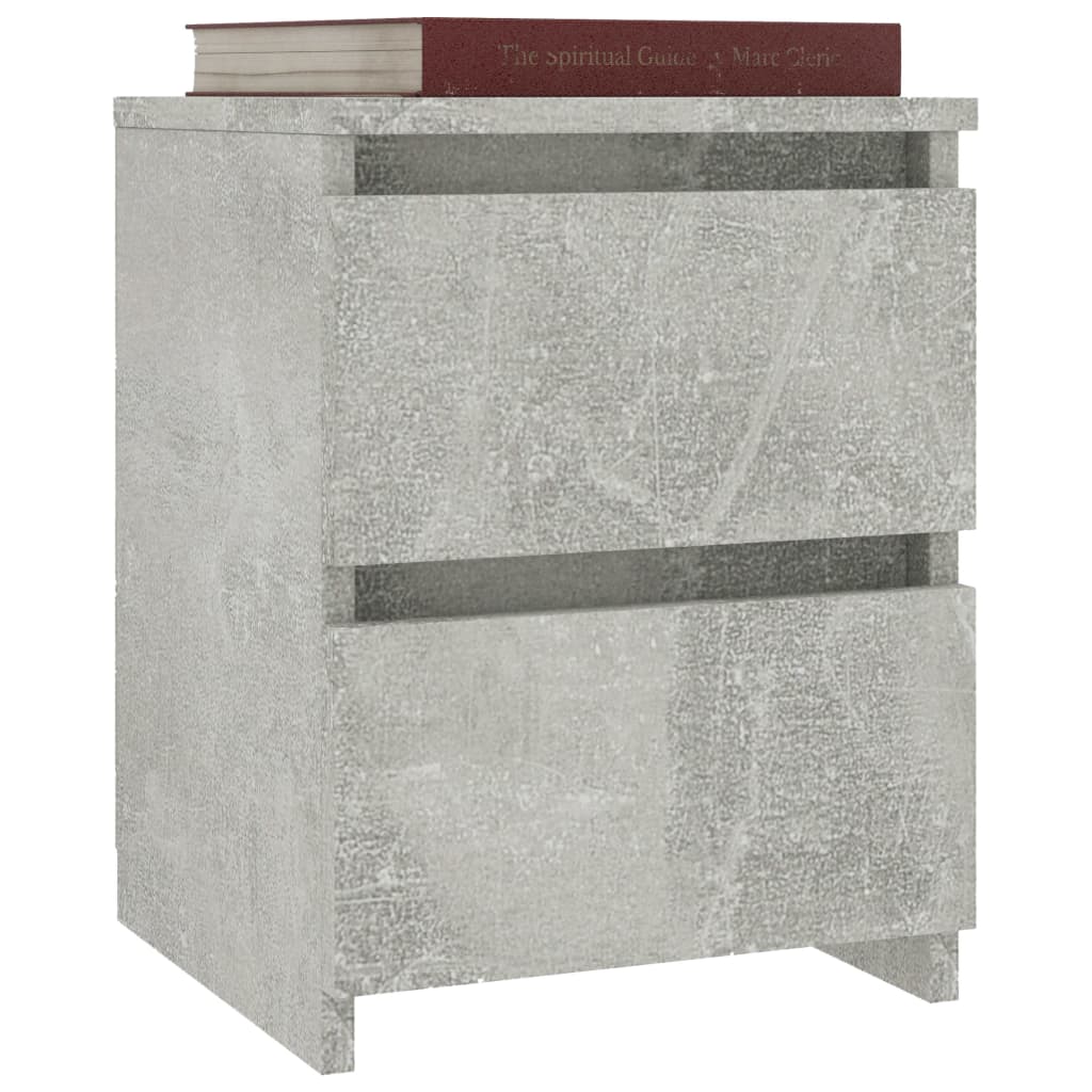 Tables de chevet 2 pcs Gris béton 30x30x40 cm Bois d’ingénierie - XIOS