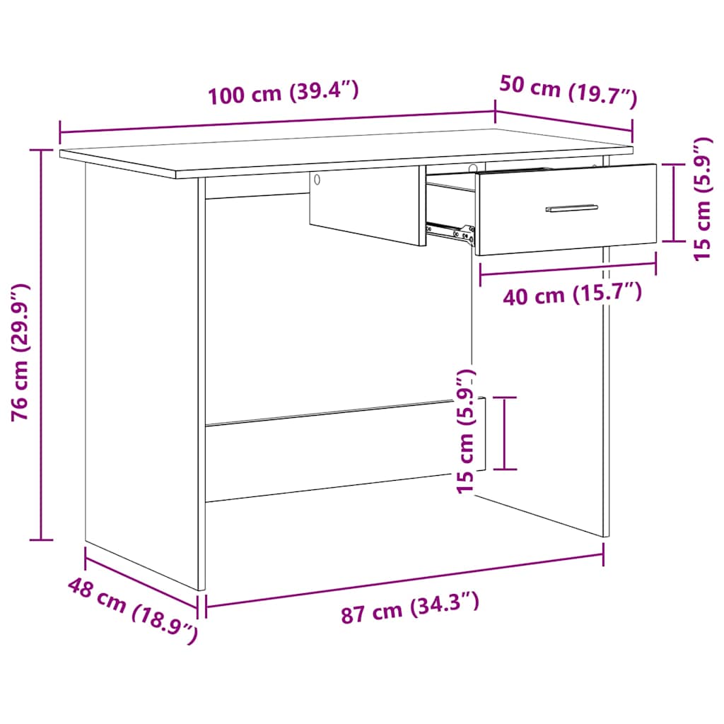 Bureau Blanc 100 x 50 x 76 cm Bois d'ingénierie - XIOS