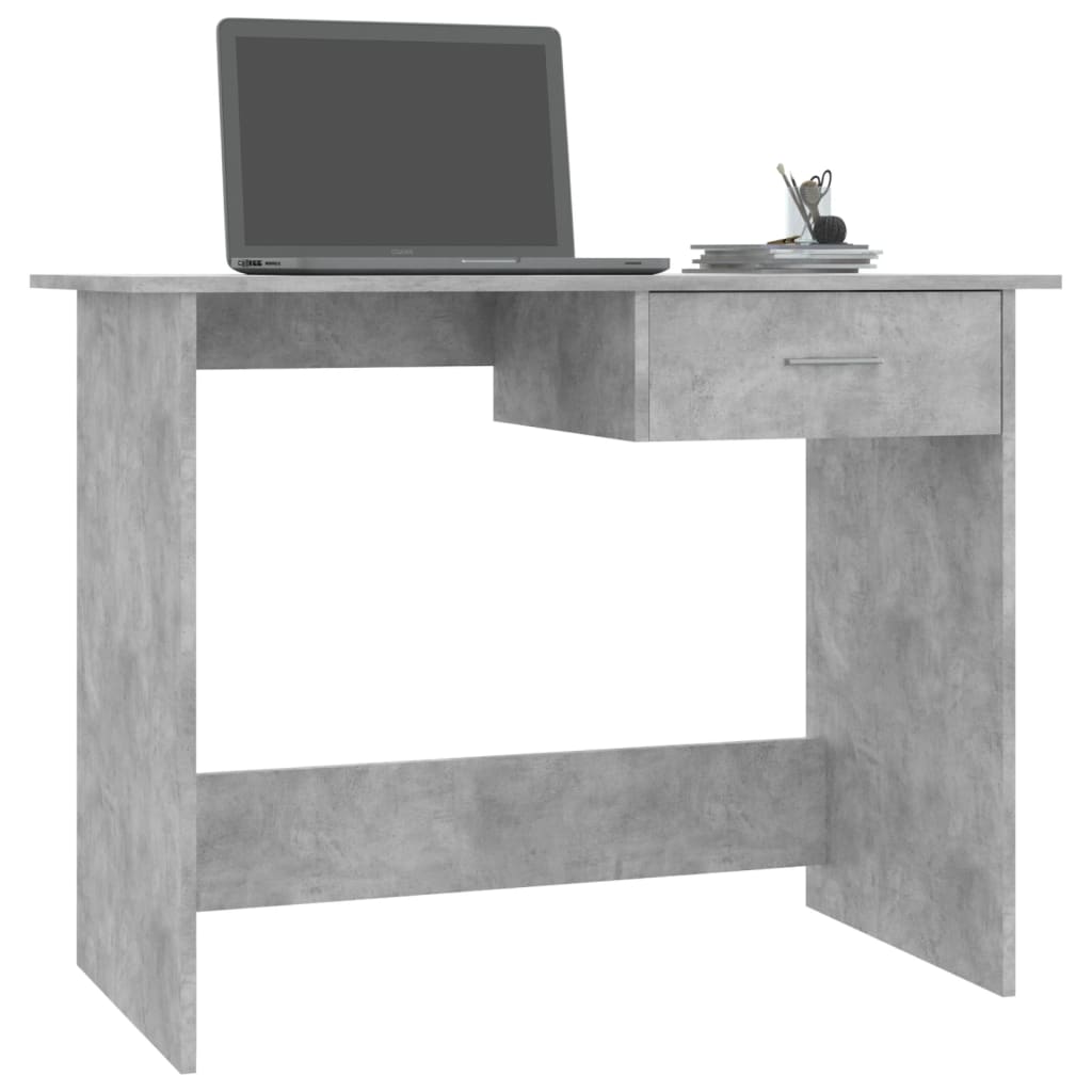 Bureau Gris béton 100x50x76 cm Bois d’ingénierie - XIOS