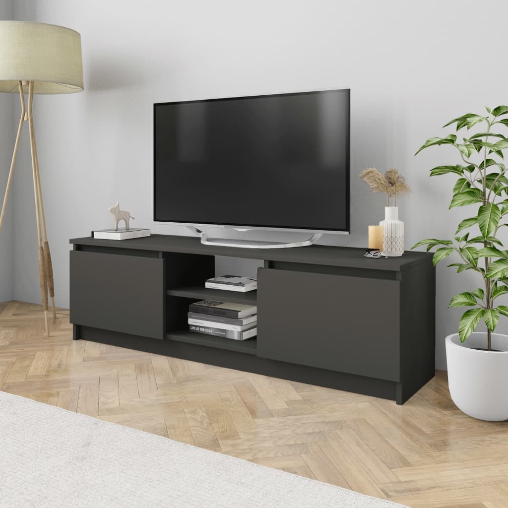 Meuble TV Gris 120x30x35,5 cm Bois d'ingénierie - XIOS