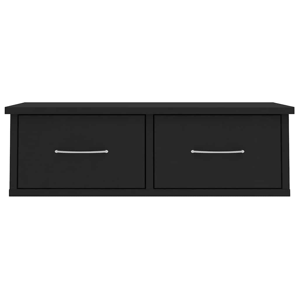 Étagère murale avec tiroirs noir 60x26x18,5cm Bois d'ingénierie - XIOS