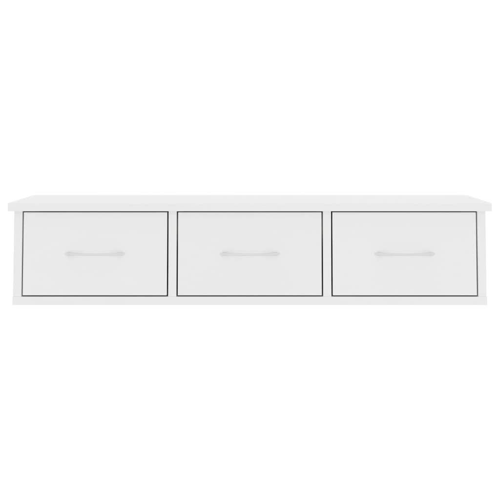 Étagère murale avec tiroirs Blanc 88x26x18,5 cm bois ingénierie - XIOS