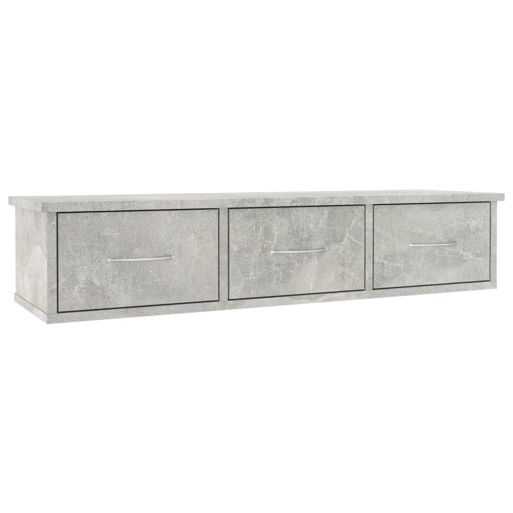 Étagère murale avec tiroirs Gris béton bois d'ingénierie - XIOS