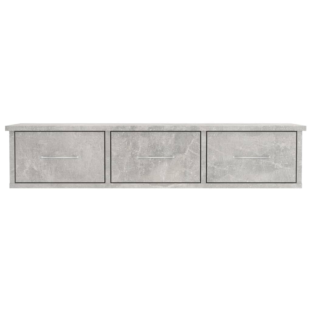Étagère murale avec tiroirs Gris béton bois d'ingénierie - XIOS