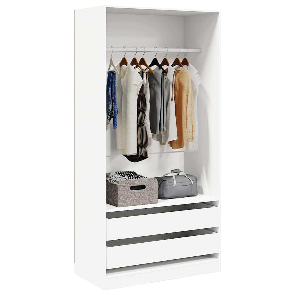 Garde-robe Blanc 100x50x200 cm Bois d'ingénierie - XIOS