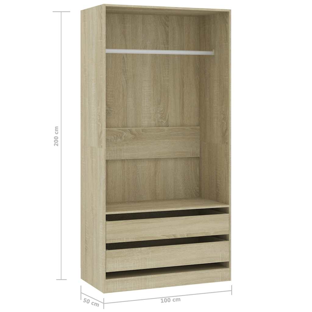 Garde-robe Chêne sonoma 100x50x200 cm Bois d'ingénierie - XIOS