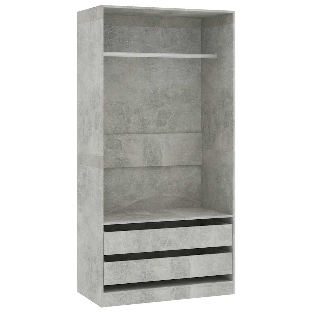 Garde-robe Gris béton 100x50x200 cm Bois d'ingénierie - XIOS