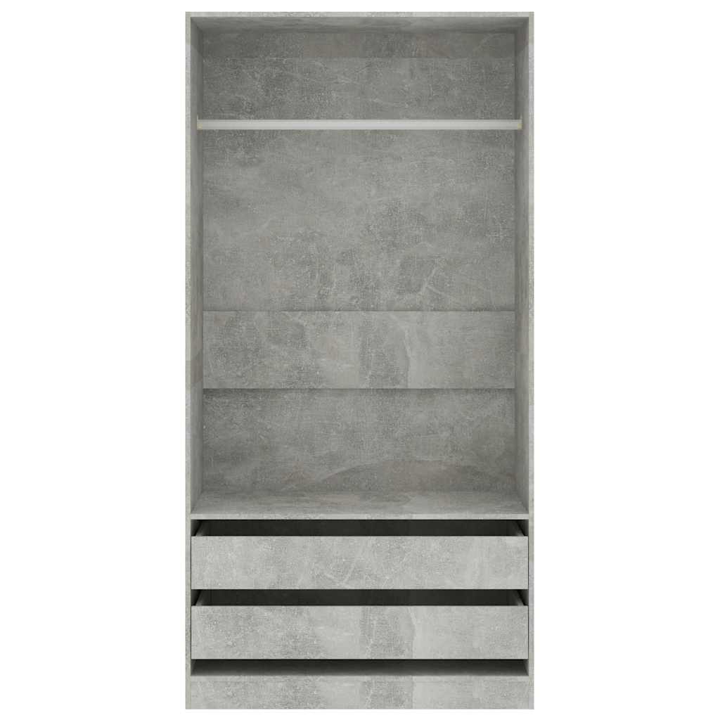 Garde-robe Gris béton 100x50x200 cm Bois d'ingénierie - XIOS