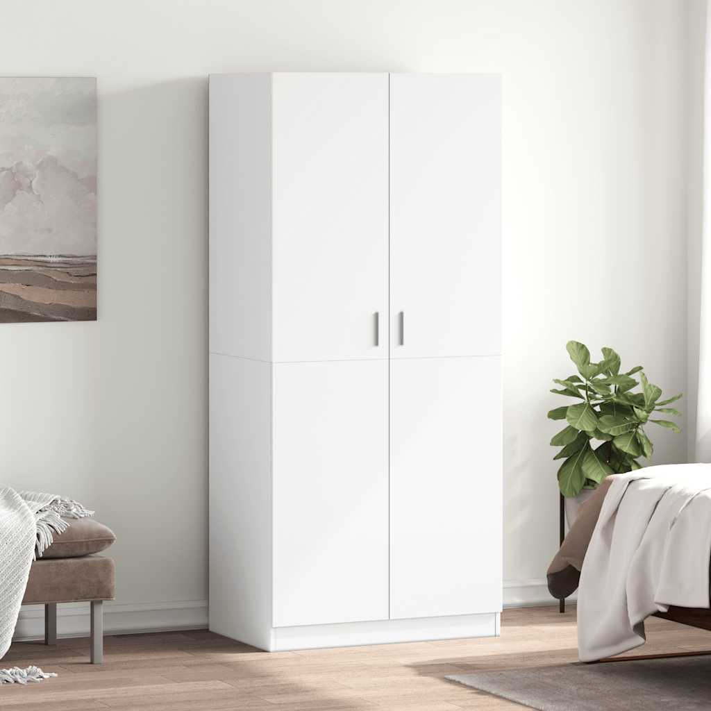 Garde-robe Blanc 80x52x180 cm Bois d’ingénierie - XIOS