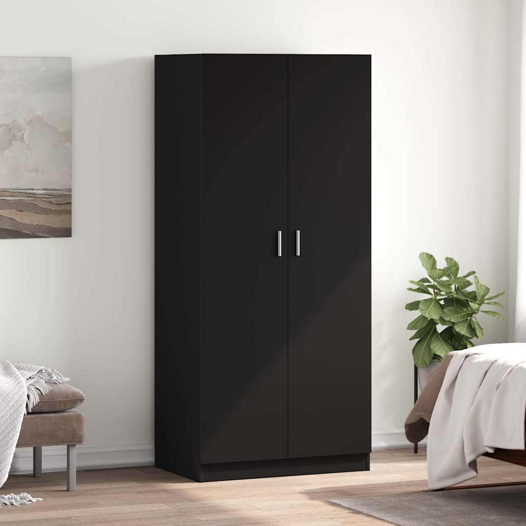Garde-robe Noir 80x52x180 cm Bois d’ingénierie - XIOS