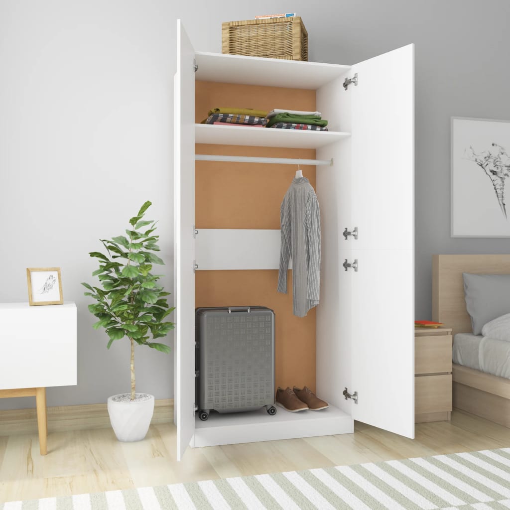 Garde-robe Blanc 90x52x200 cm Bois d’ingénierie - XIOS