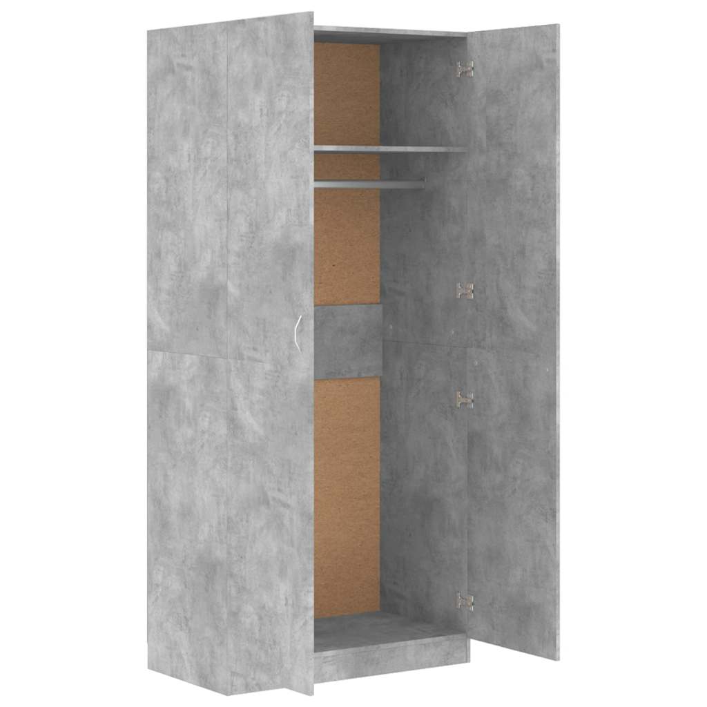 Garde-robe Gris béton 90x52x200 cm Bois d’ingénierie - XIOS