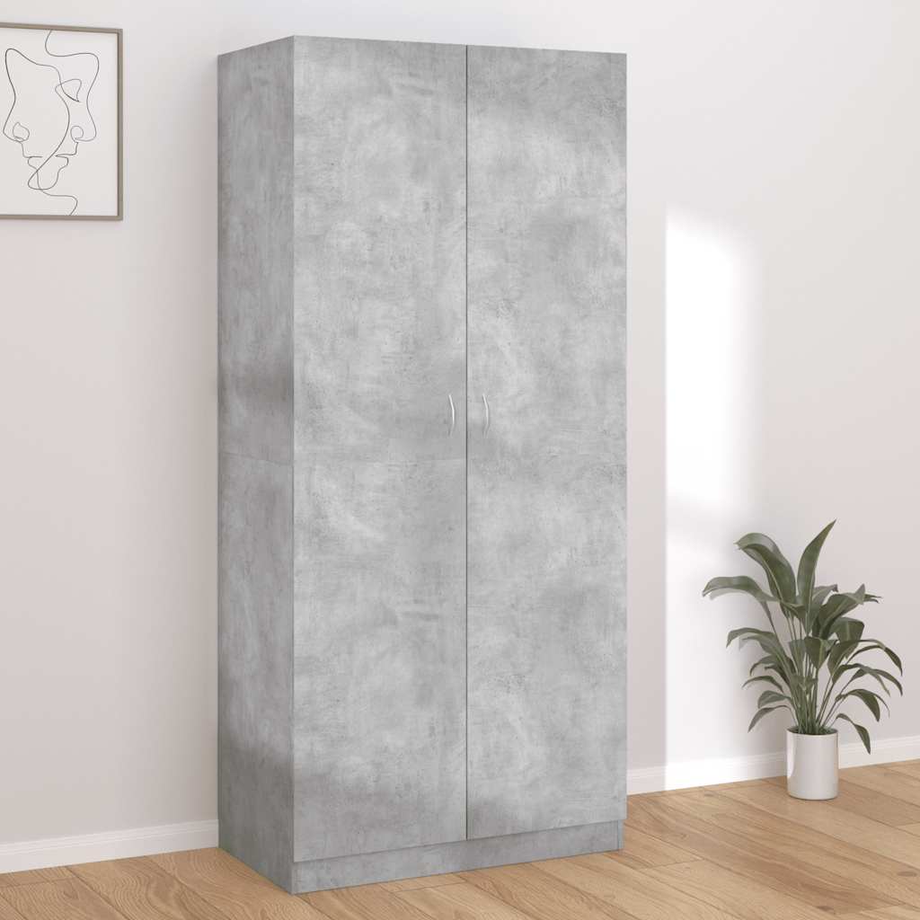 Garde-robe Gris béton 90x52x200 cm Bois d’ingénierie - XIOS