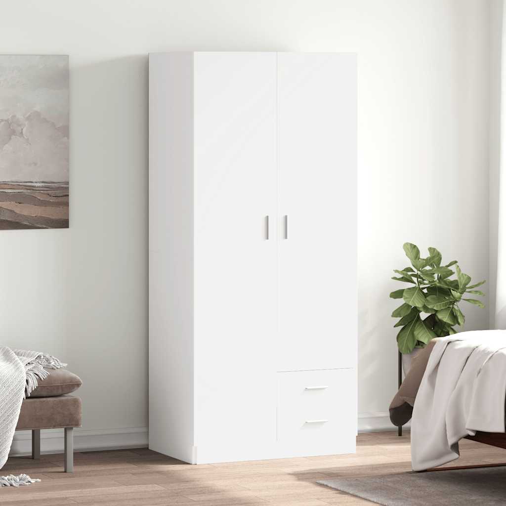 Garde-robe Blanc 80x52x180 cm Bois d’ingénierie - XIOS