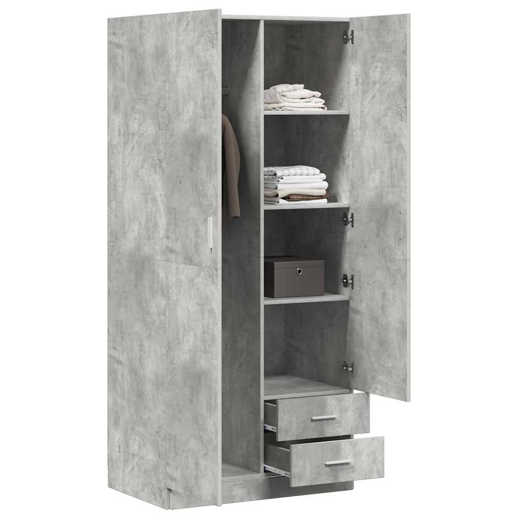 Garde-robe Gris béton 80x52x180 cm Aggloméré