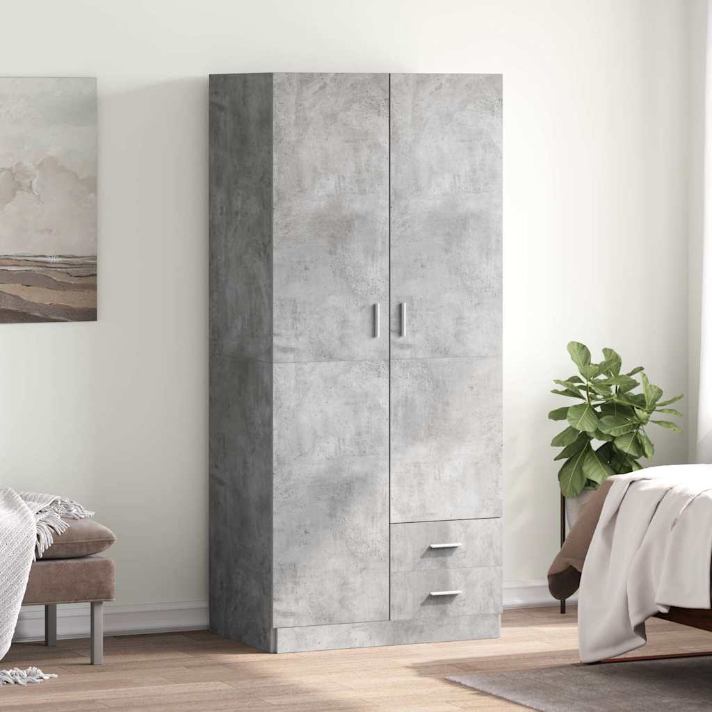 Garde-robe Gris béton 80x52x180 cm Aggloméré