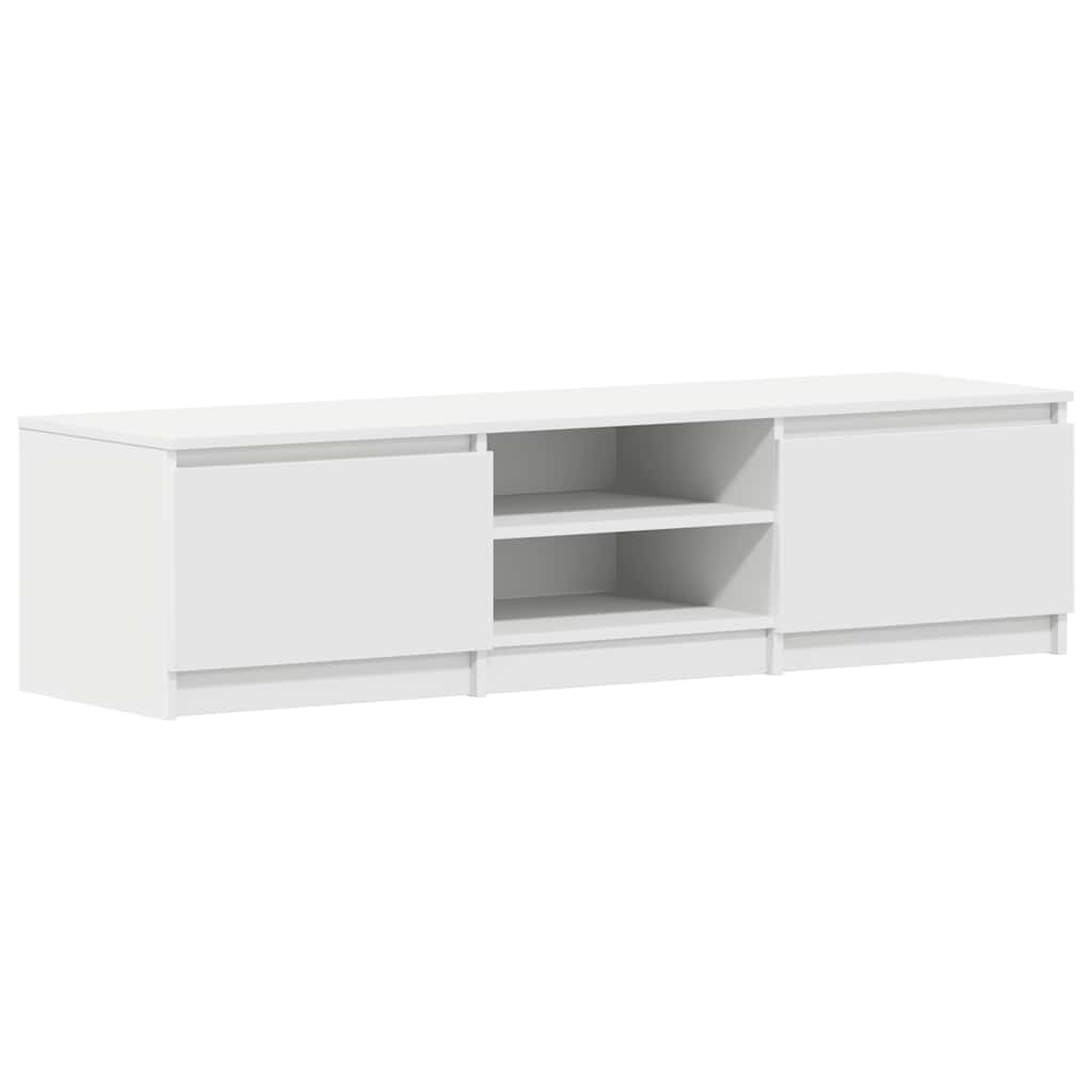 Meuble TV Blanc 140x40x35,5 cm Bois d'ingénierie - XIOS