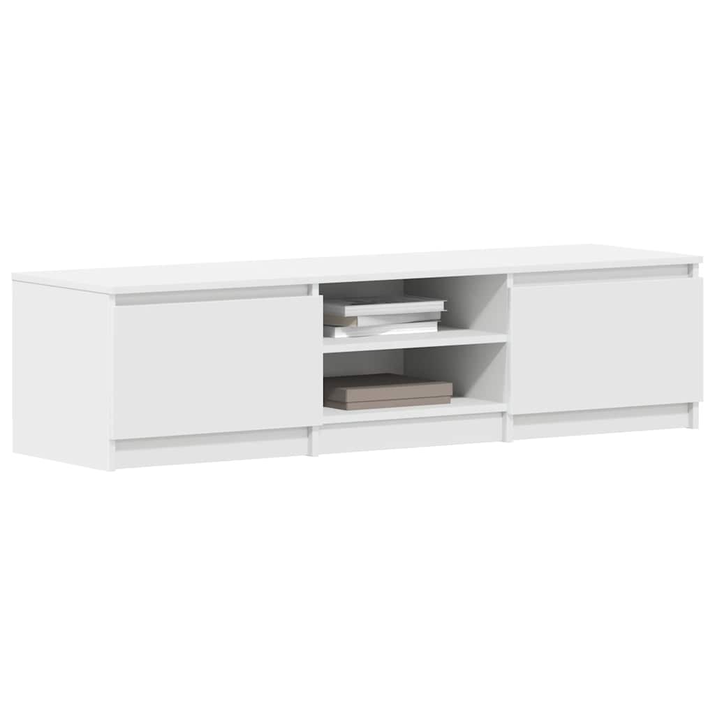 Meuble TV Blanc 140x40x35,5 cm Bois d'ingénierie - XIOS