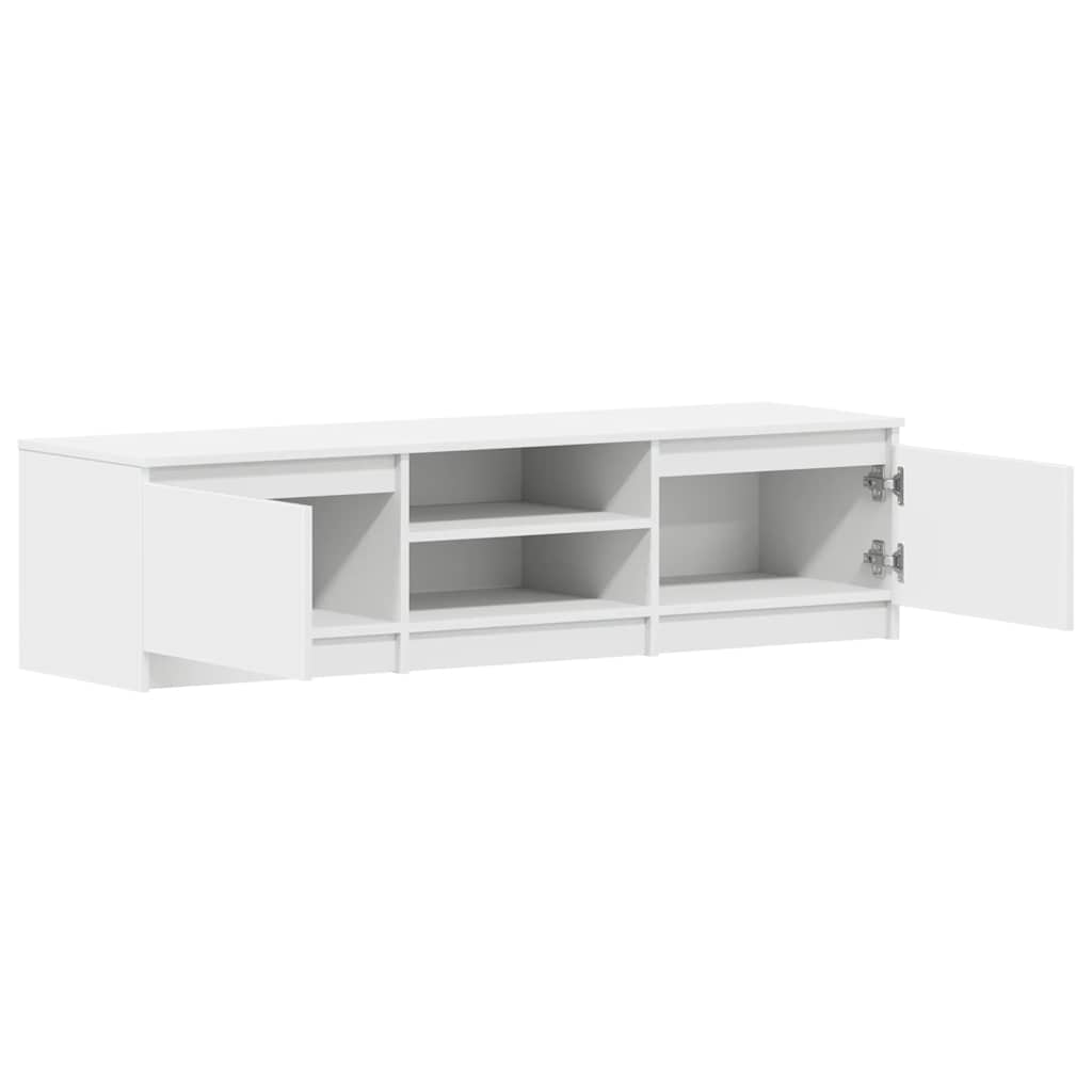 Meuble TV Blanc 140x40x35,5 cm Bois d'ingénierie - XIOS