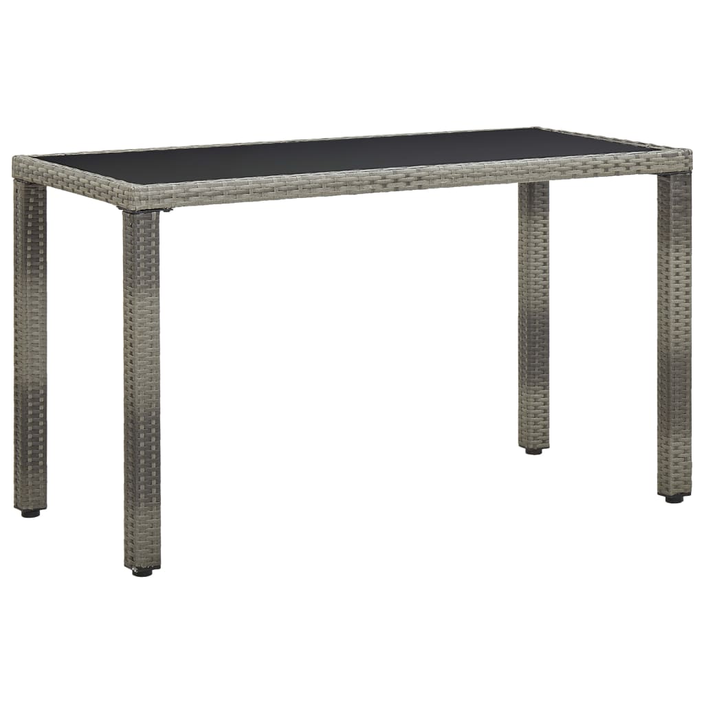 Ensemble à manger d'extérieur 5pcs coussins résine tressée gris - XIOS