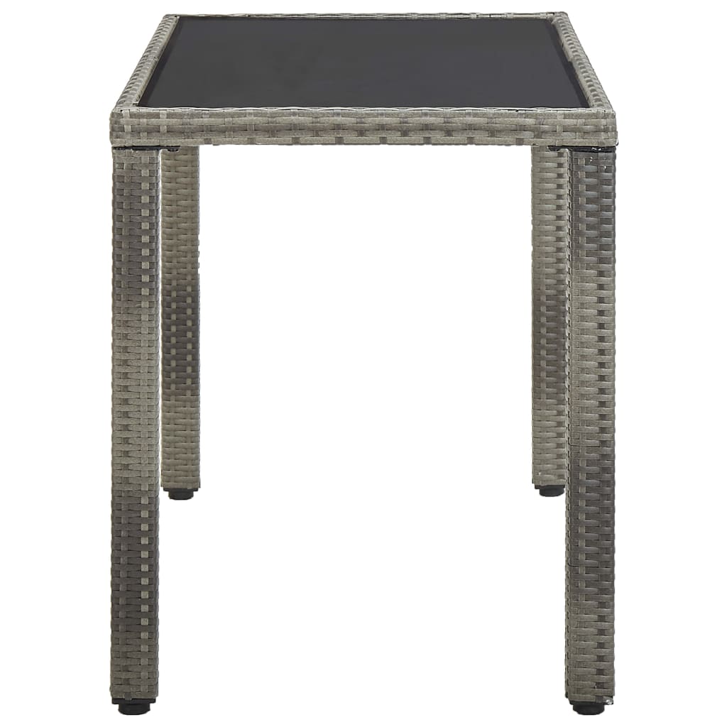 Ensemble à manger d'extérieur 5pcs coussins résine tressée gris - XIOS