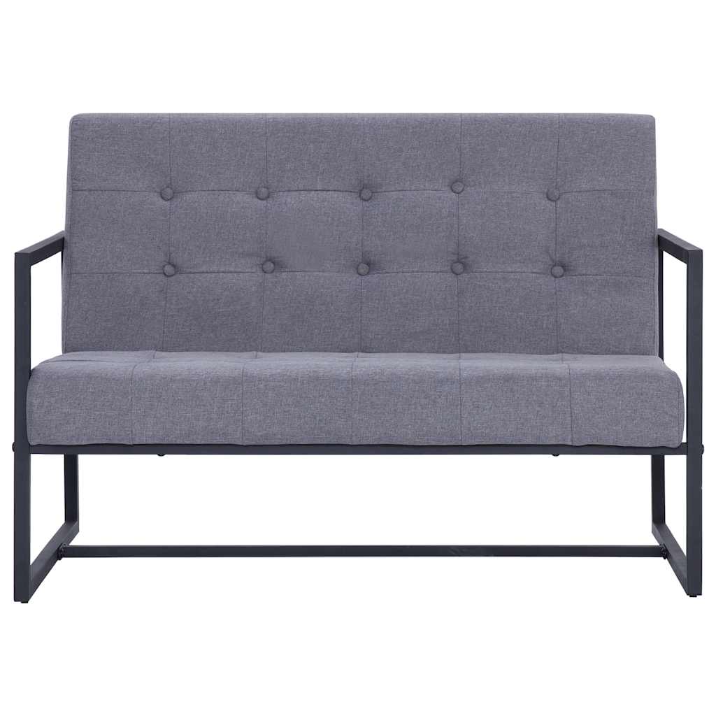 Canapé-lit à 2 places avec accoudoirs gris clair acier et tissu - XIOS