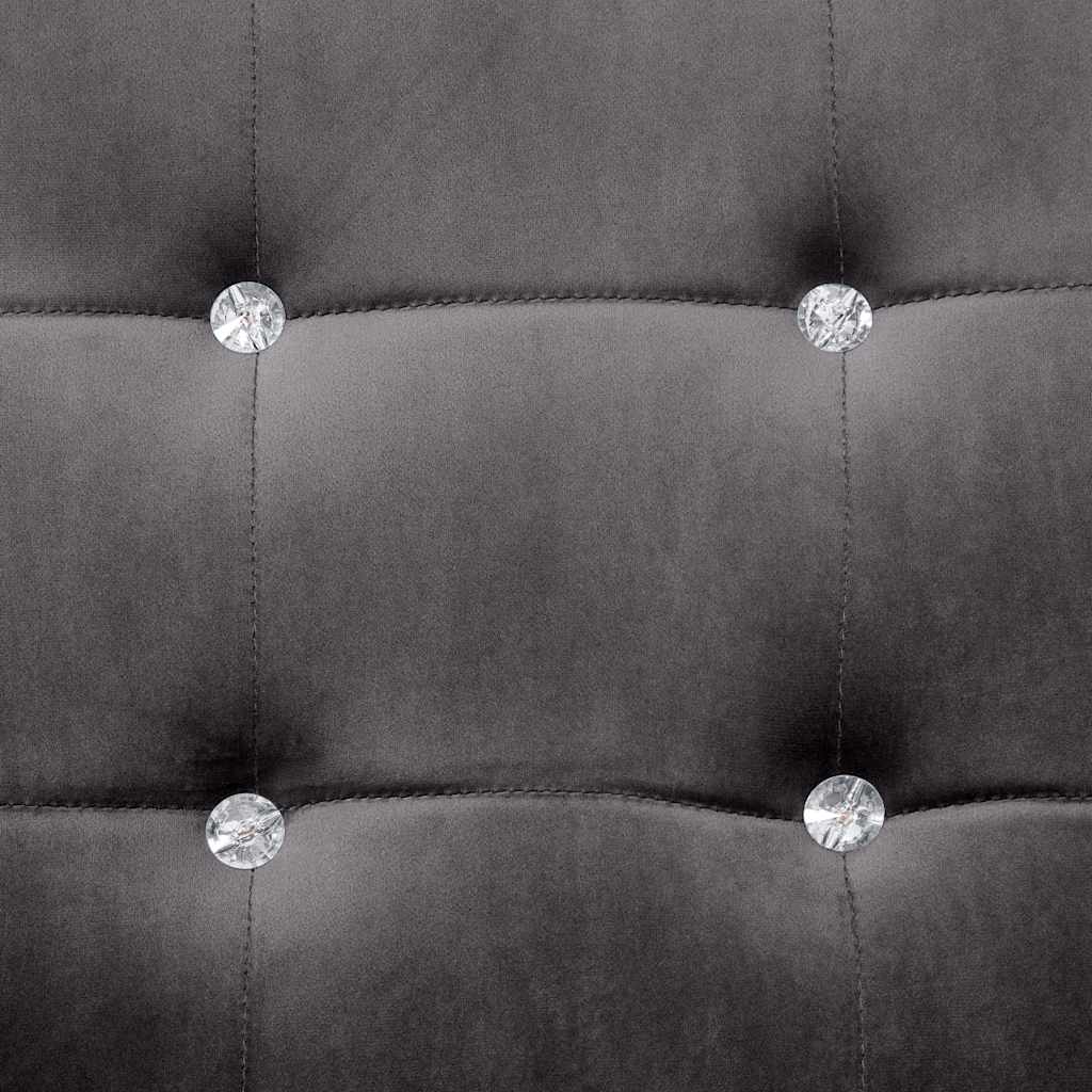 Canapé à 2 places avec accoudoirs gris foncé chrome et velours - XIOS