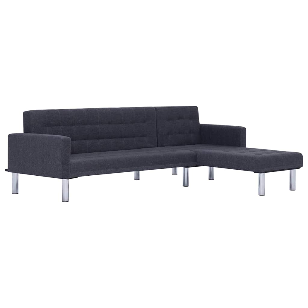 Canapé-lit en L Gris foncé Polyester - XIOS