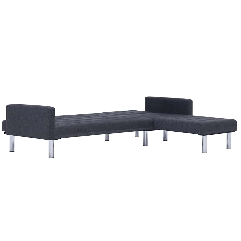 Canapé-lit en L Gris foncé Polyester - XIOS