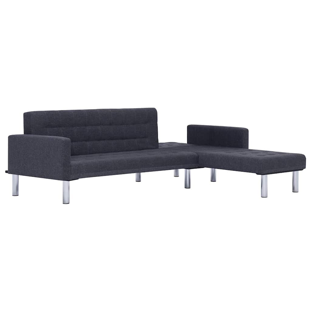 Canapé-lit en L Gris foncé Polyester - XIOS