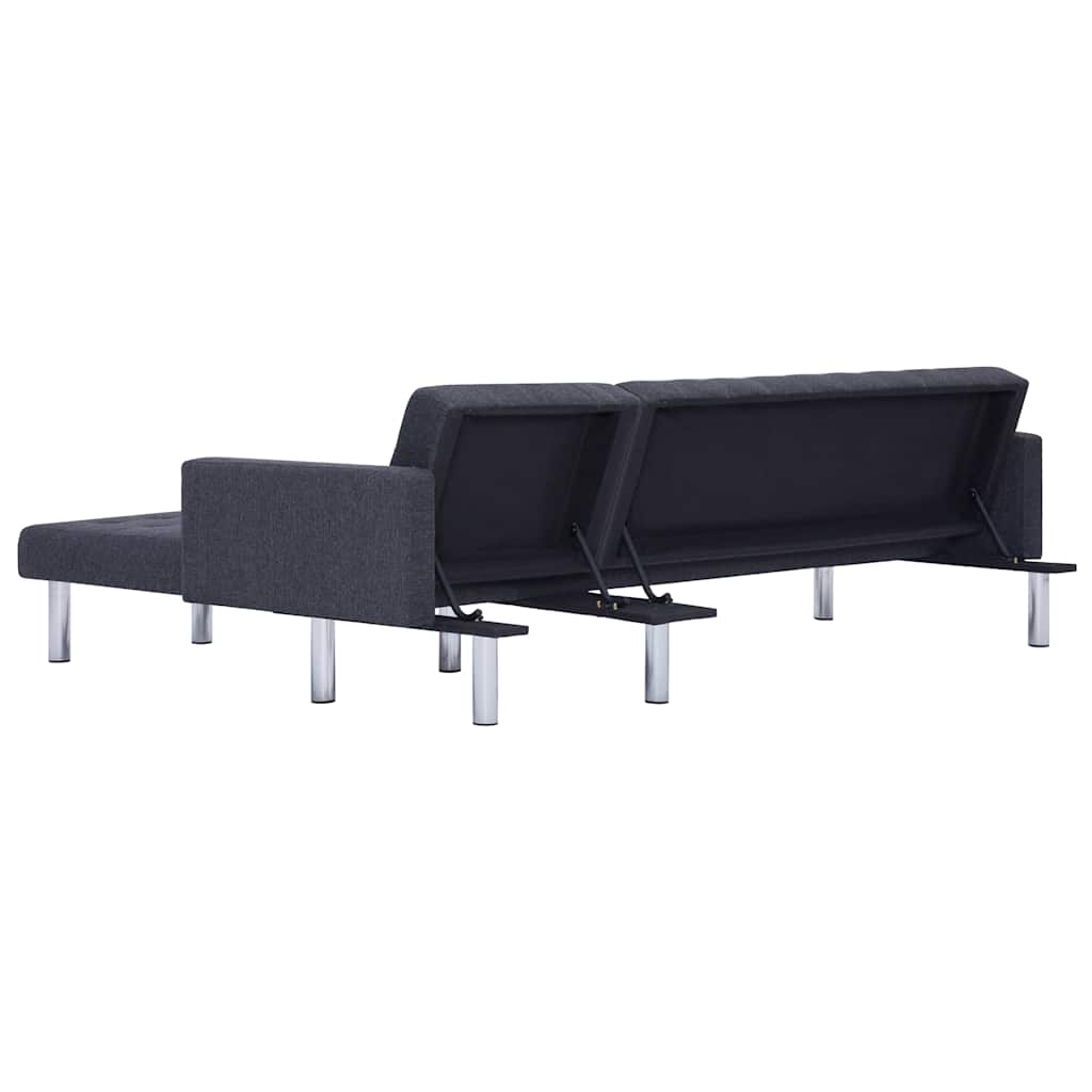 Canapé-lit en L Gris foncé Polyester - XIOS
