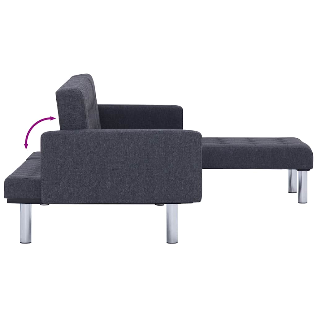 Canapé-lit en L Gris foncé Polyester - XIOS