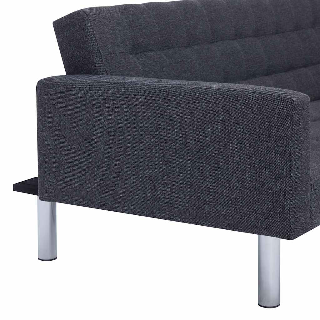 Canapé-lit en L Gris foncé Polyester - XIOS