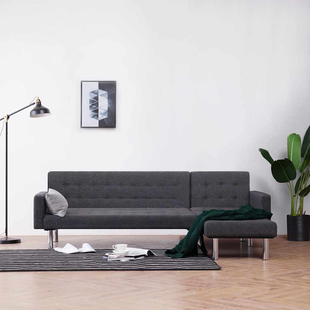 Canapé-lit en L Gris foncé Polyester - XIOS
