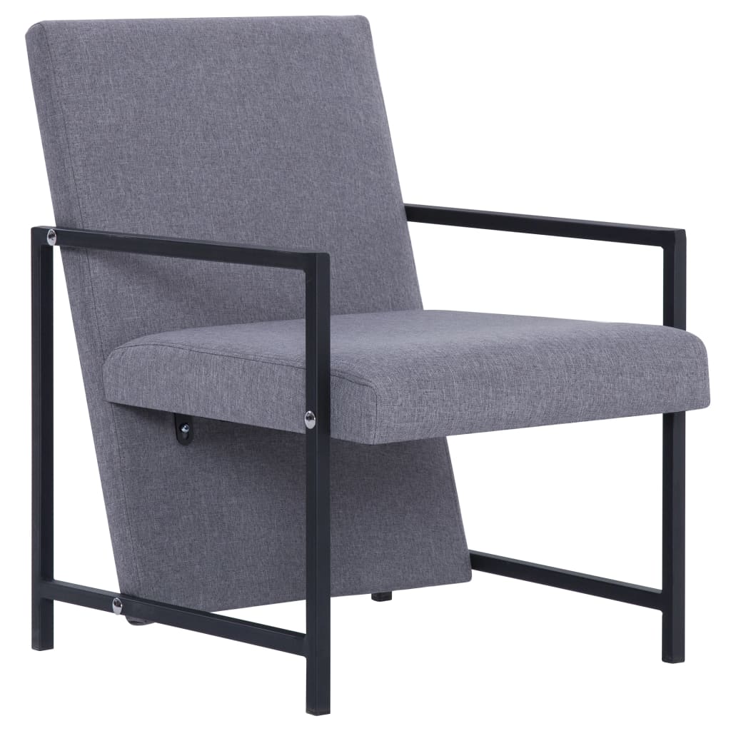 Fauteuil avec pieds chromés gris clair tissu - XIOS