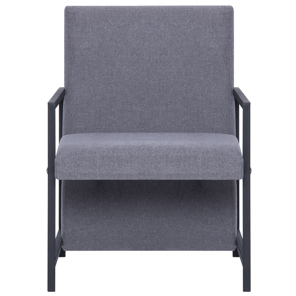 Fauteuil avec pieds chromés gris clair tissu - XIOS