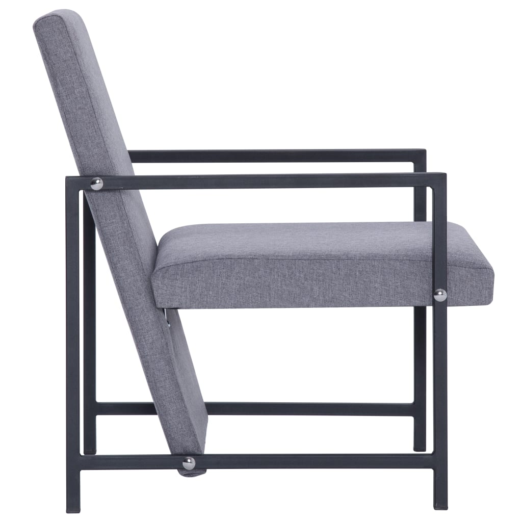 Fauteuil avec pieds chromés gris clair tissu - XIOS